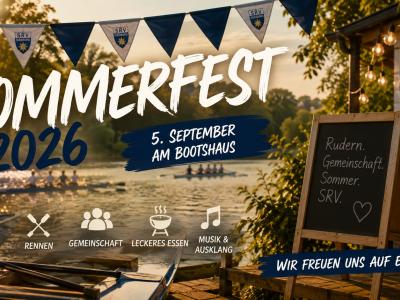 SRV Sommerfest 2026 – gemeinsam feiern und rudern am Boothaus